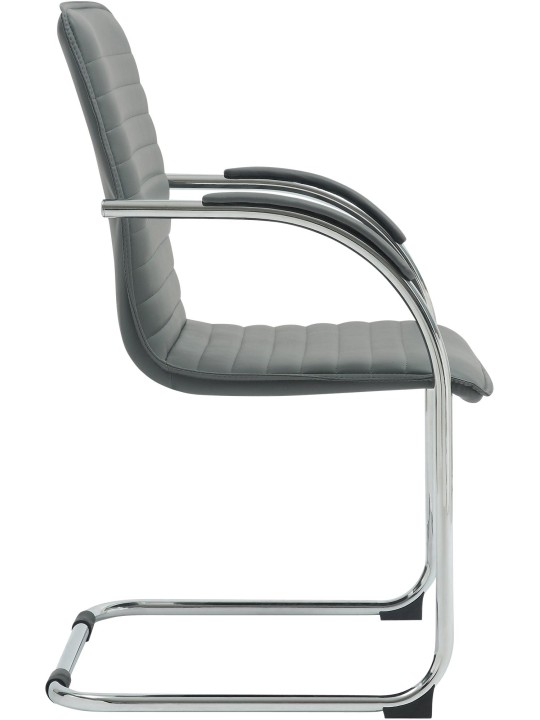 Cadeira para visitantes de couro artificial Tira, cinza