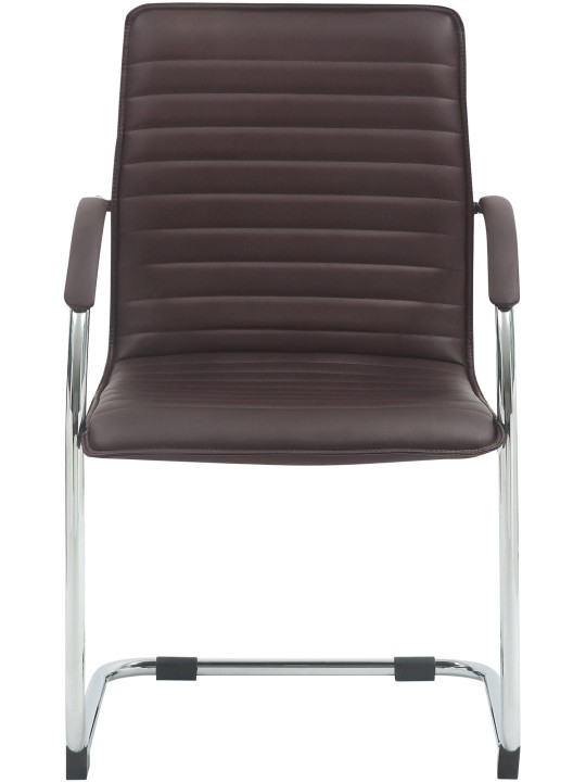 Cadeira para visitantes de couro artificial Tira, castanho Cadeira para visitantes de couro artificial Tira, castanho