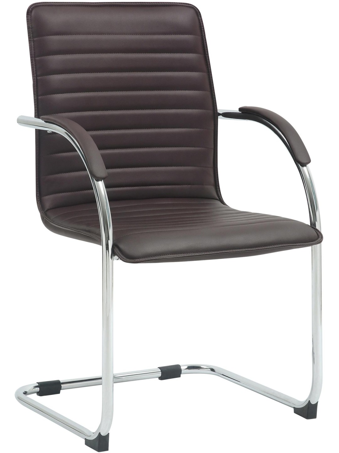 Cadeira para visitantes de couro artificial Tira, castanho