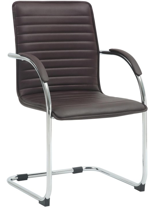 Cadeira para visitantes de couro artificial Tira, castanho Cadeira para visitantes de couro artificial Tira, castanho