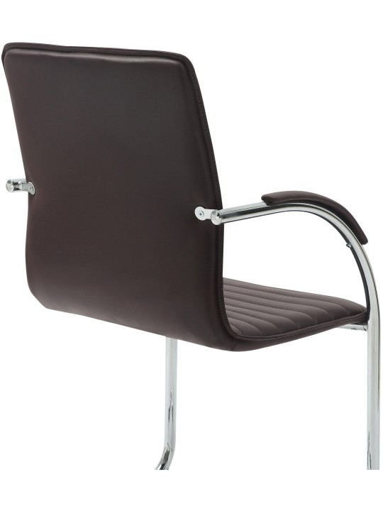 Cadeira para visitantes de couro artificial Tira, castanho Cadeira para visitantes de couro artificial Tira, castanho