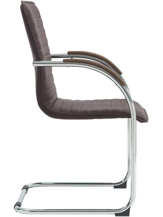 Cadeira para visitantes de couro artificial Tira, castanho Cadeira para visitantes de couro artificial Tira, castanho