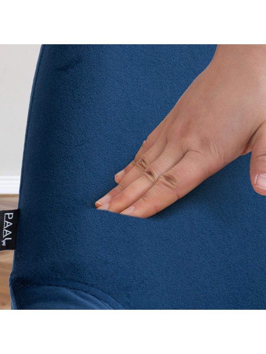 Conjunto de 2 bancos altos Braga veludo cromado, azul