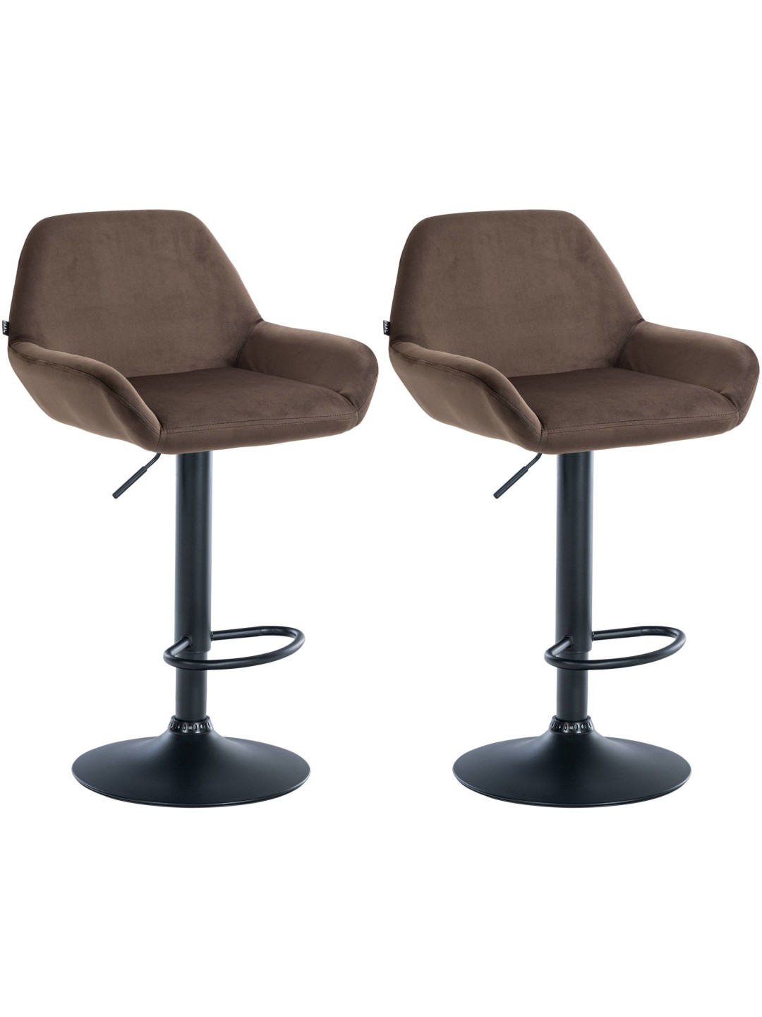 Conjunto de 2 bancos altos em veludo Braga, castanho