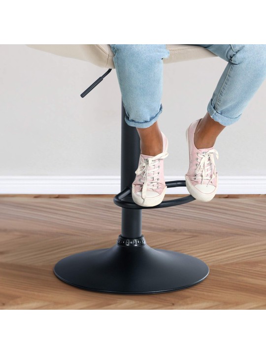 Conjunto de 2 bancos altos em veludo Braga, creme Conjunto de 2 bancos altos em veludo Braga, creme