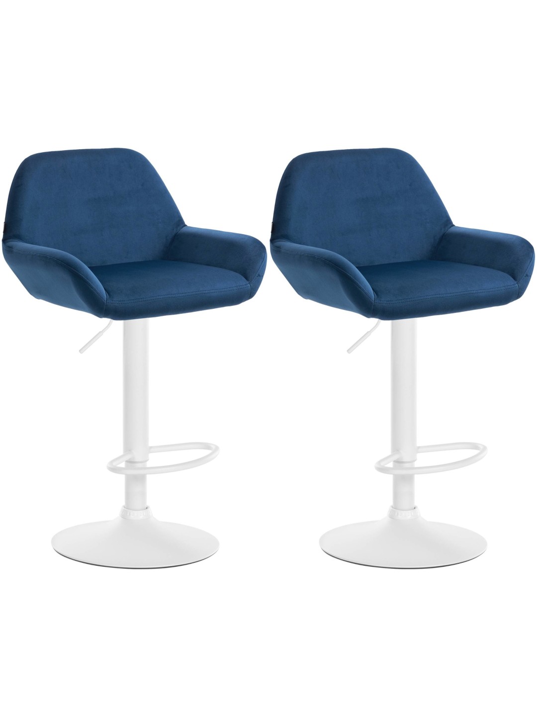 Conjunto de 2 bancos altos veludo braga, azul