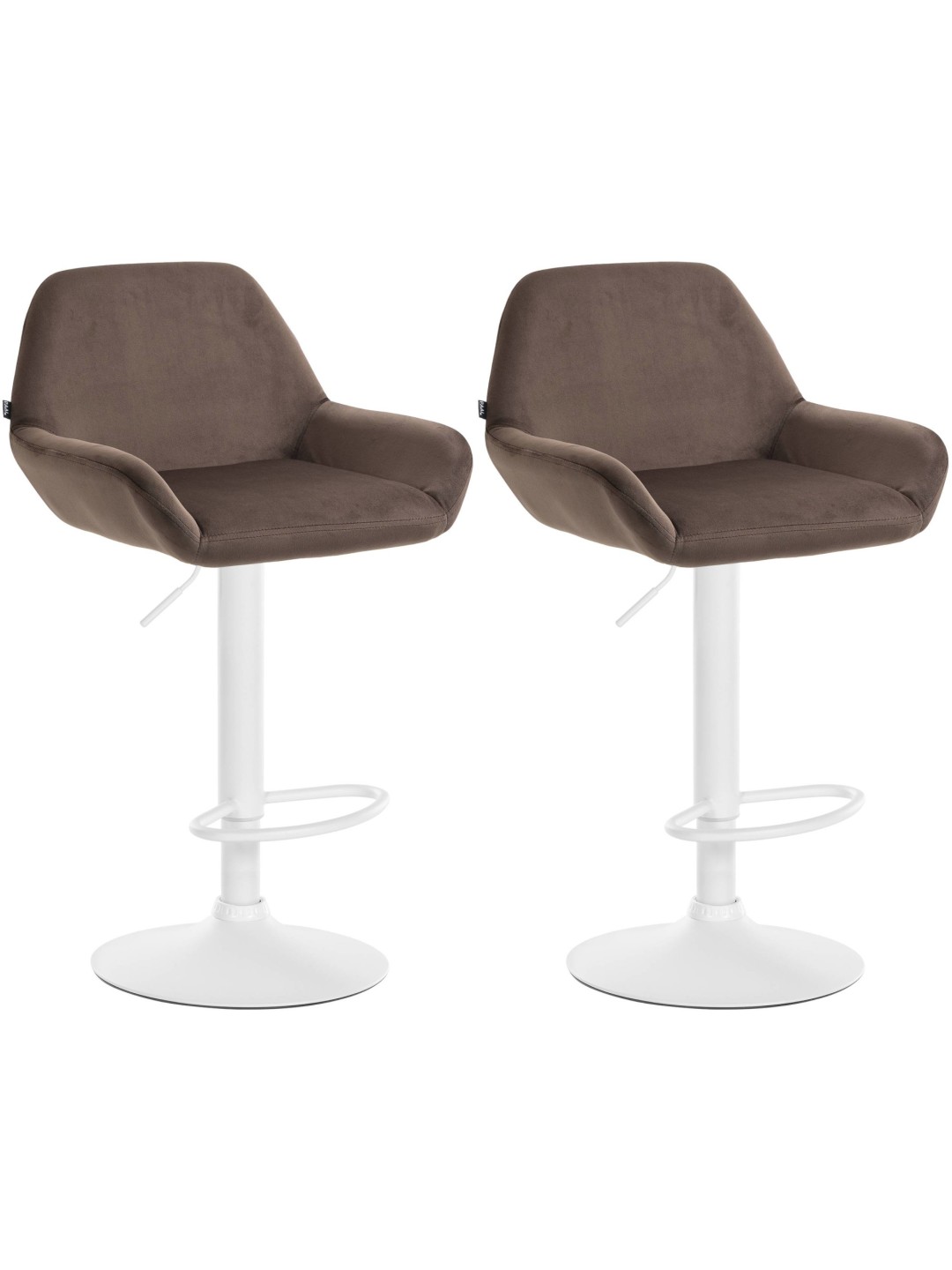 Conjunto de 2 bancos altos veludo braga, castanho