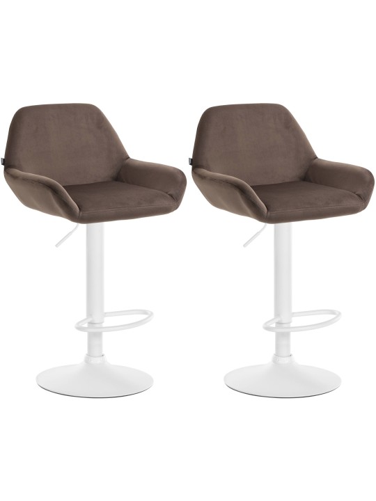 Conjunto de 2 bancos altos veludo braga, castanho