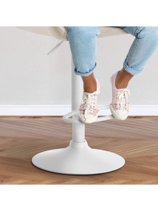 Conjunto de 2 bancos altos veludo braga, creme