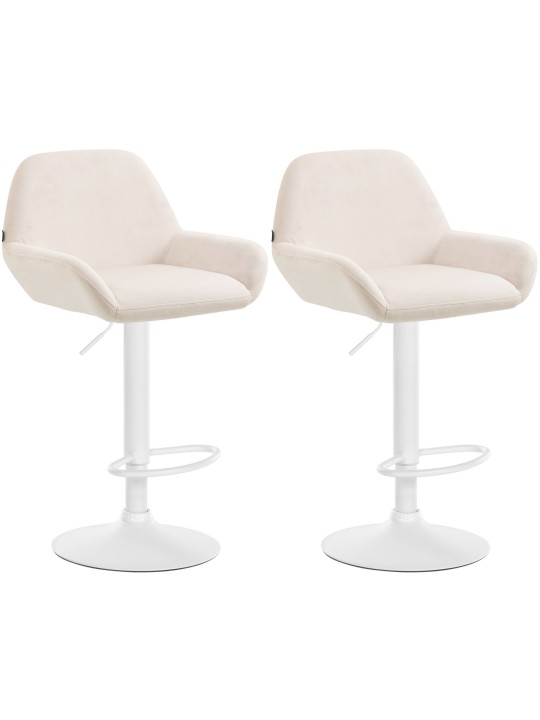Conjunto de 2 bancos altos veludo braga, creme
