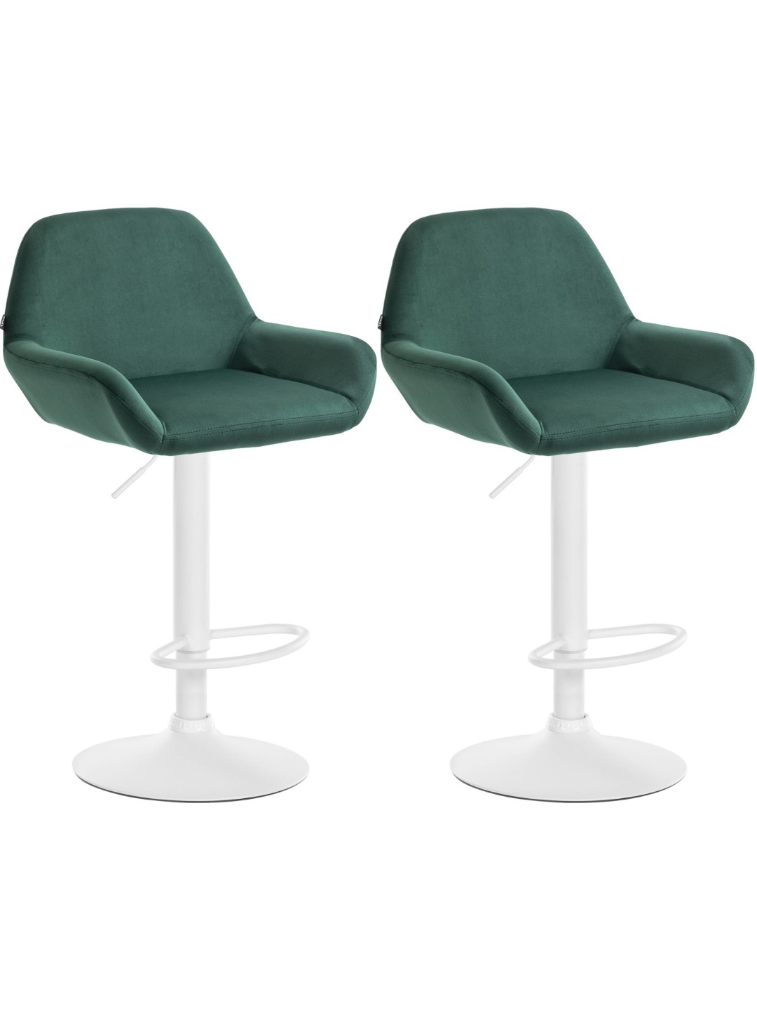 Conjunto de 2 bancos altos veludo braga, verde escuro