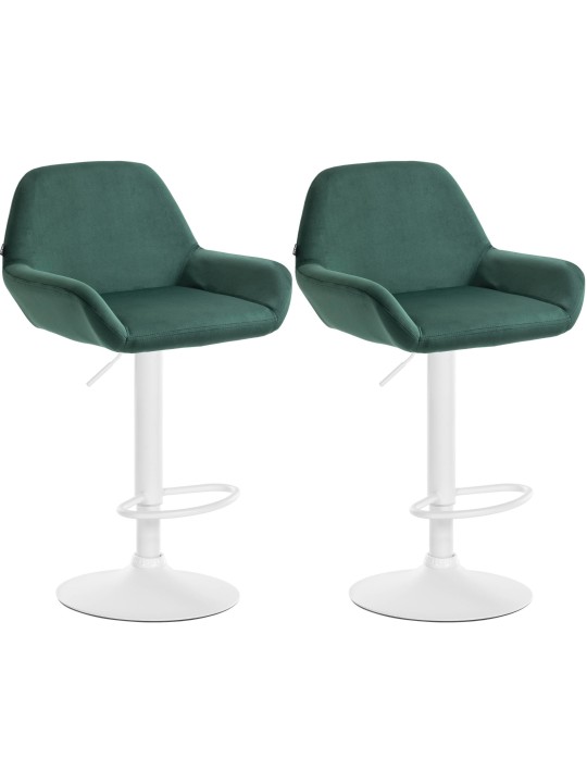 Conjunto de 2 bancos altos veludo braga, verde escuro