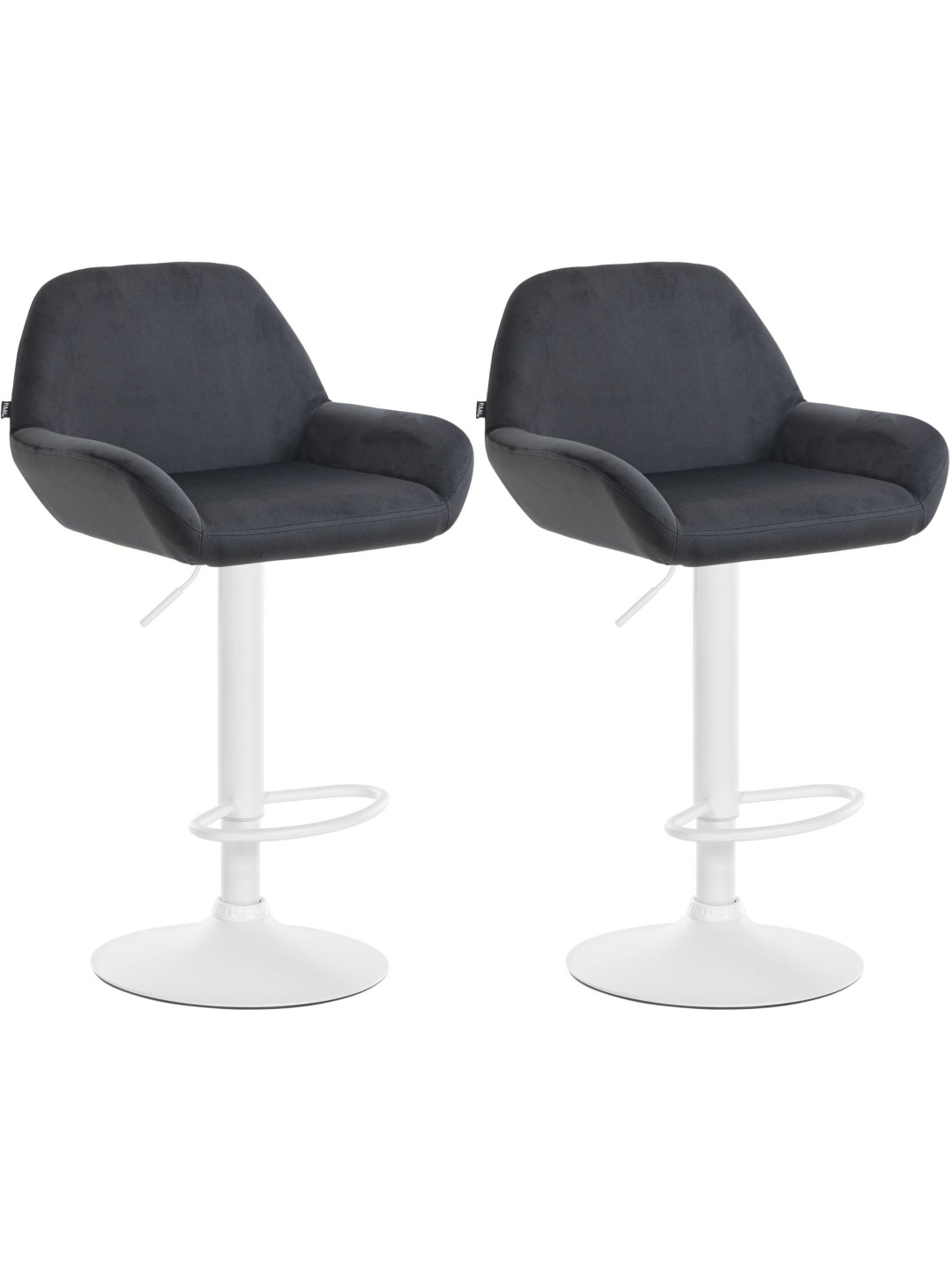 Conjunto de 2 bancos altos veludo braga, preto