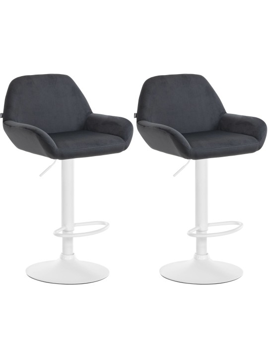 Conjunto de 2 bancos altos veludo braga, preto