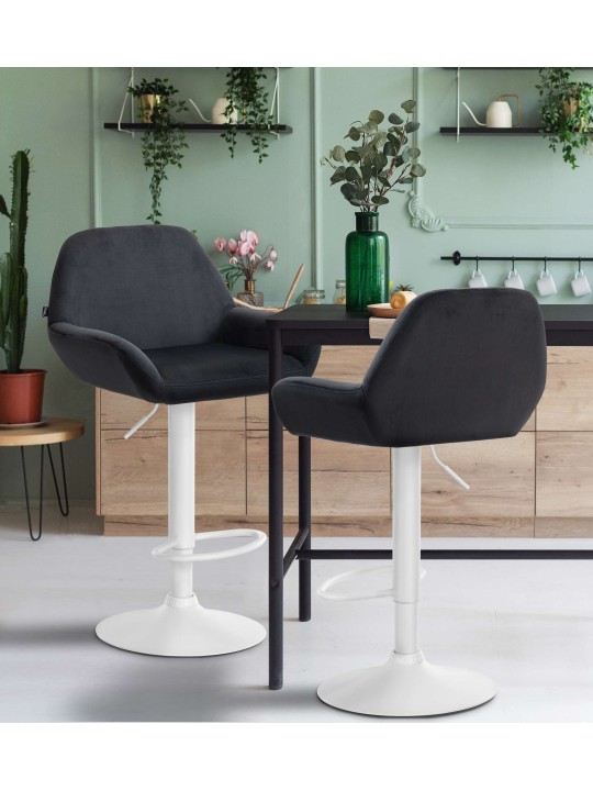 Conjunto de 2 bancos altos veludo braga, preto