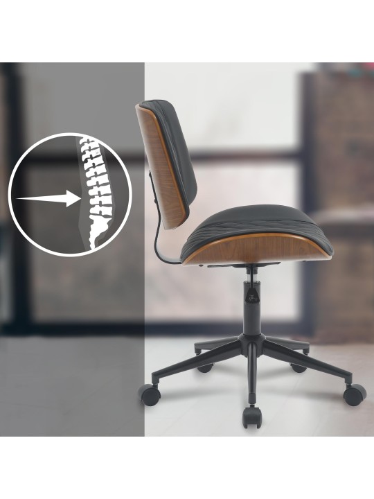 Cadeira de escritório Plover pele sintética, nogueira/preto Cadeira de escritório Plover pele sintética, nogueira/preto