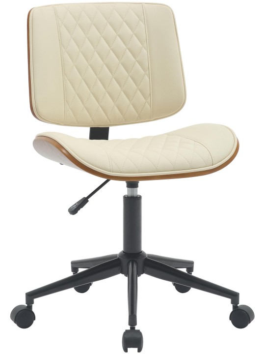 Cadeira de escritório Plover pele sintética, nogueira/creme