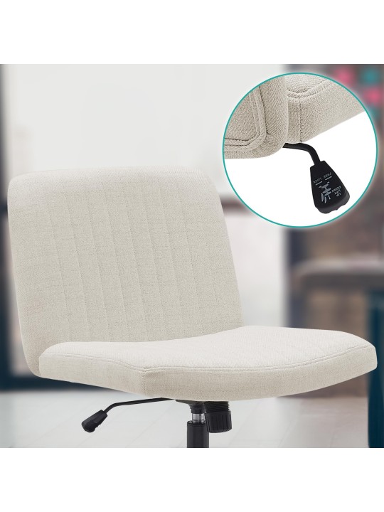 Cadeira de escritório em tecido Kingman, creme