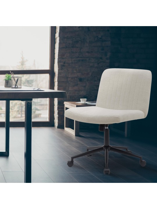 Cadeira de escritório em tecido Kingman, creme
