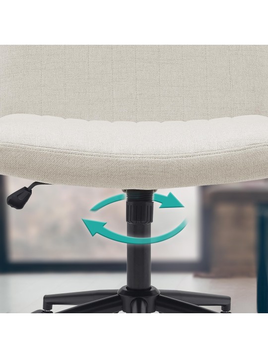 Cadeira de escritório em tecido Kingman, creme