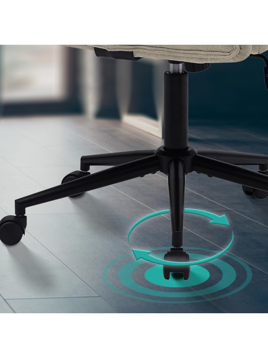 Cadeira de escritório em tecido Kingman, creme