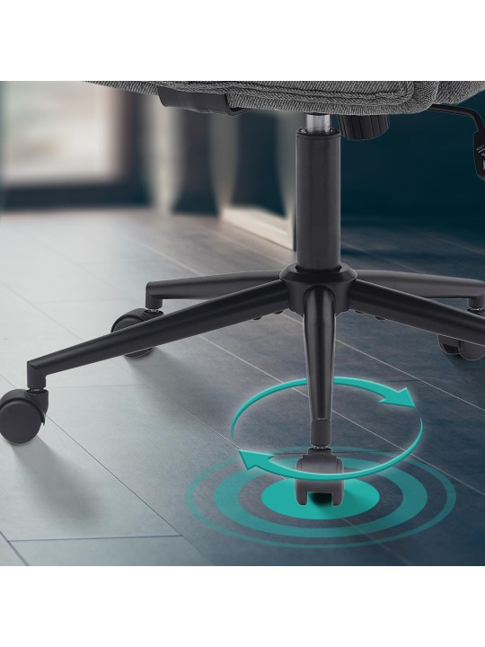 Cadeira de escritório em tecido Kingman, cinza escuro