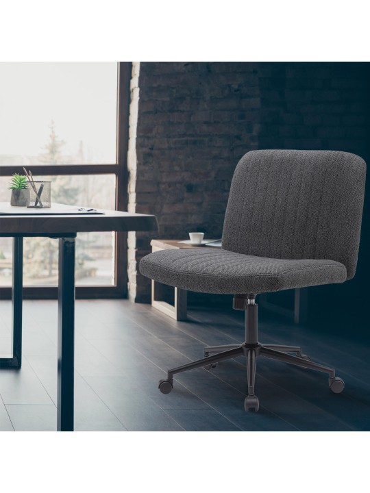 Cadeira de escritório em tecido Kingman, cinza escuro