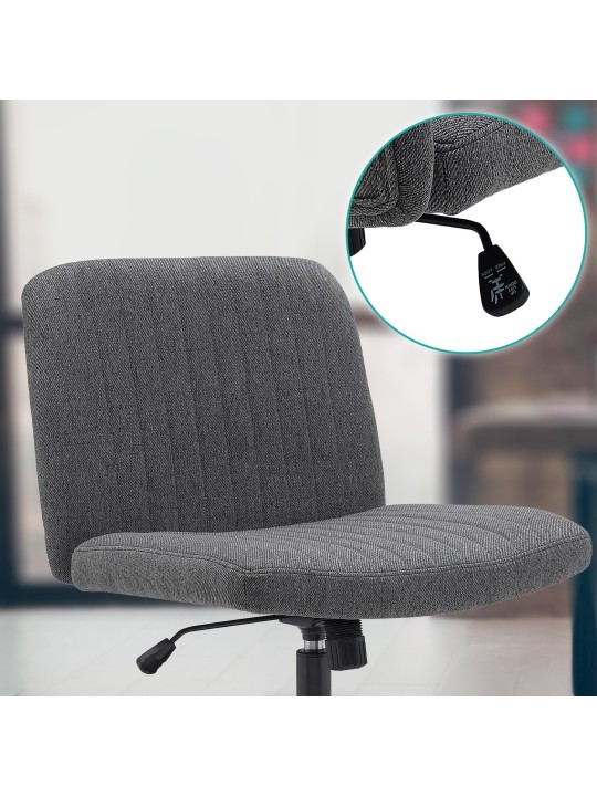 Cadeira de escritório em tecido Kingman, cinza escuro