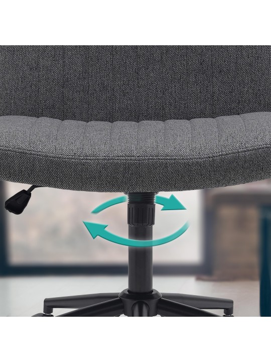 Cadeira de escritório em tecido Kingman, cinza escuro