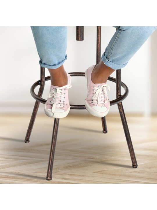 Banqueta alta Pino, madeira, bronze