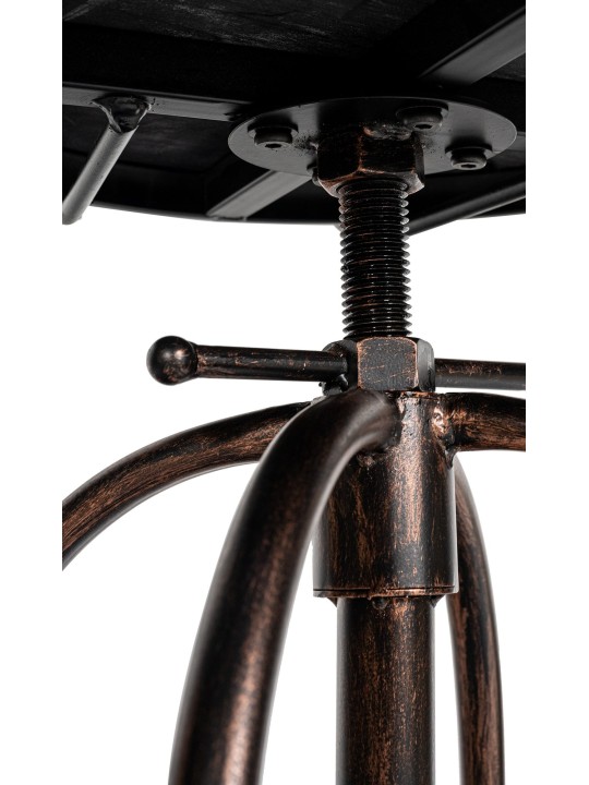 Conjunto de 2 bancos altos Pino madeira, bronze