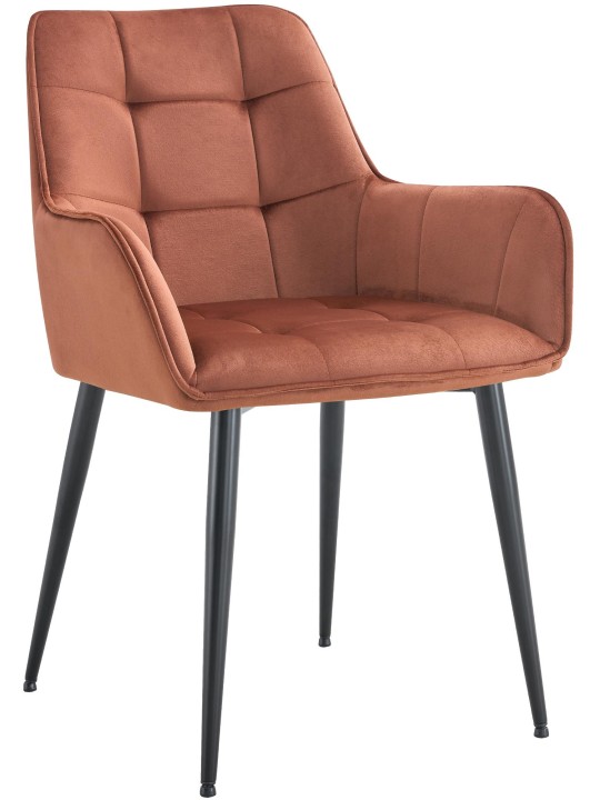 Cadeira de jantar de veludo Ferndale, castanho