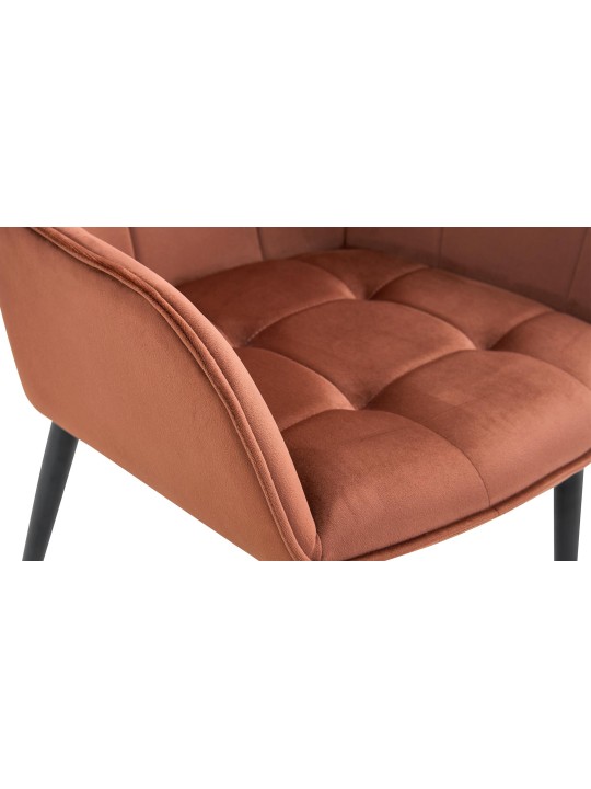 Cadeira de jantar de veludo Ferndale, castanho