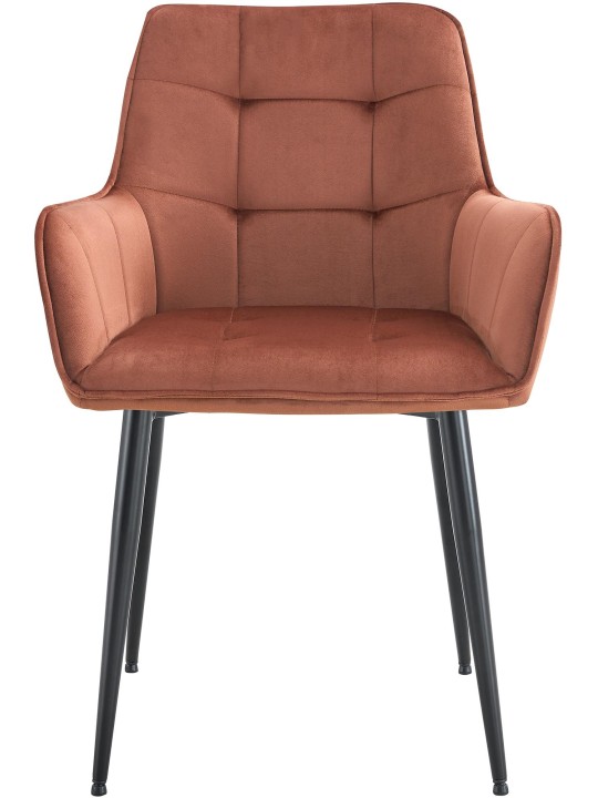 Cadeira de jantar de veludo Ferndale, castanho