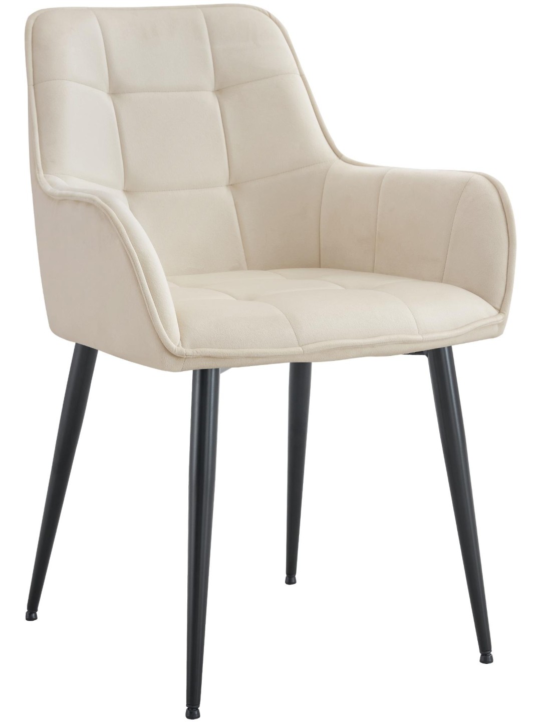 Cadeira de jantar de veludo Ferndale, creme