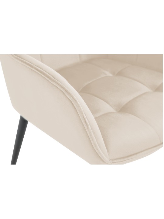 Cadeira de jantar de veludo Ferndale, creme