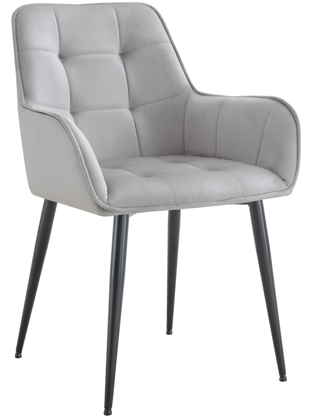 Cadeira de jantar de veludo Ferndale, cinza claro