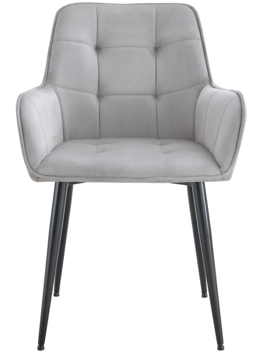 Cadeira de jantar de veludo Ferndale, cinza claro
