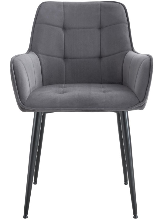 Cadeira de jantar de veludo Ferndale, cinza escuro