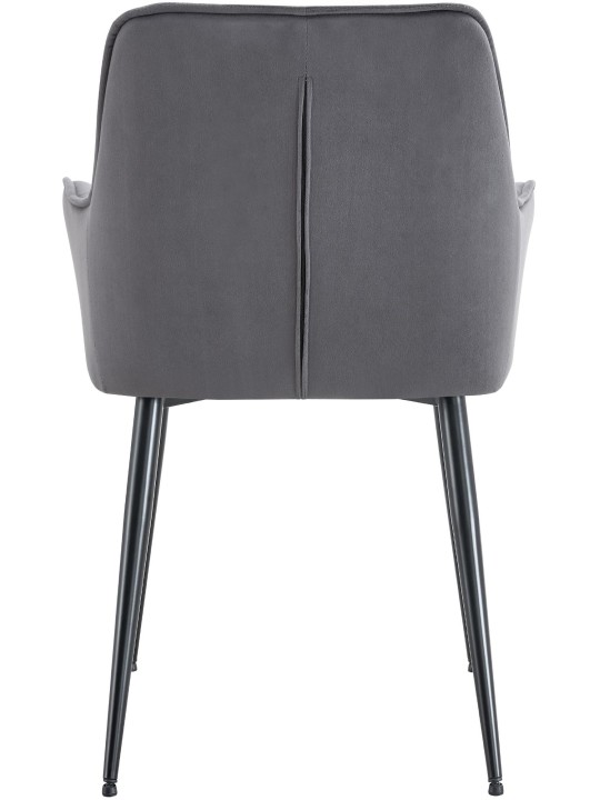 Cadeira de jantar de veludo Ferndale, cinza escuro