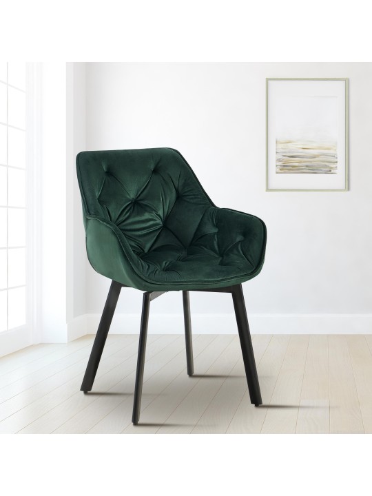 Cadeira da sala de jantar Antigo veludo, verde Cadeira da sala de jantar Antigo veludo, verde