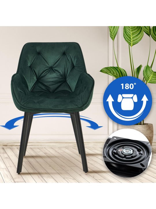 Cadeira da sala de jantar Antigo veludo, verde Cadeira da sala de jantar Antigo veludo, verde