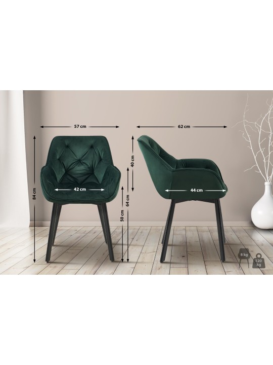 Cadeira da sala de jantar Antigo veludo, verde Cadeira da sala de jantar Antigo veludo, verde