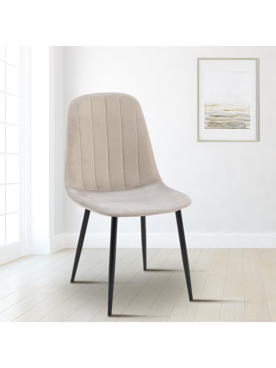 Cadeira de jantar de veludo Baxter, cinza