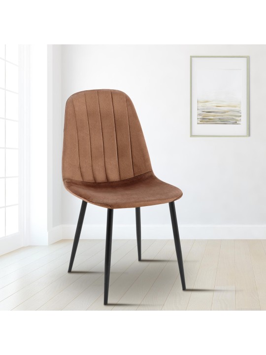 Cadeira de jantar de veludo Baxter, castanho