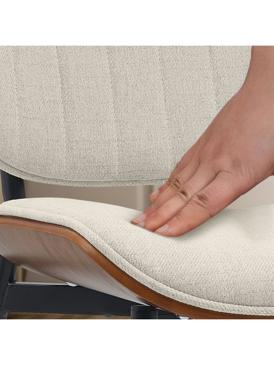 Cadeira para visitantes em tecido Tiffin, nogueira/creme