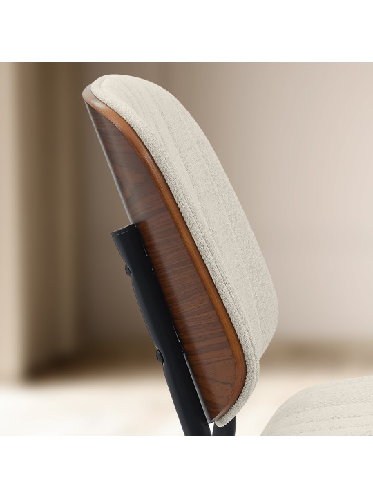 Cadeira para visitantes em tecido Tiffin, nogueira/creme