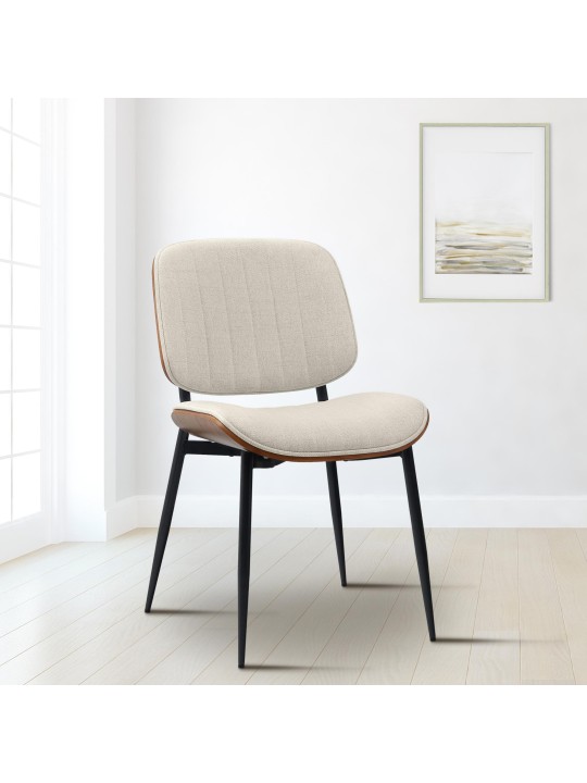 Cadeira para visitantes em tecido Tiffin, nogueira/creme