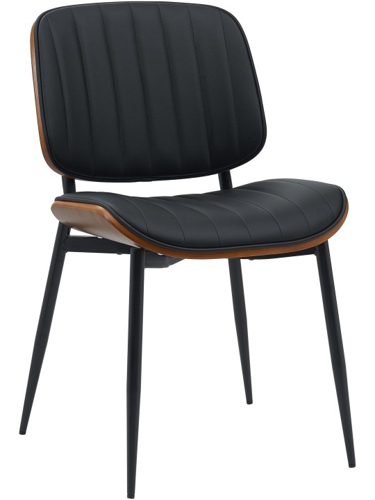 Cadeira para visitantes Tiffin em couro sintético, nogueira/preto