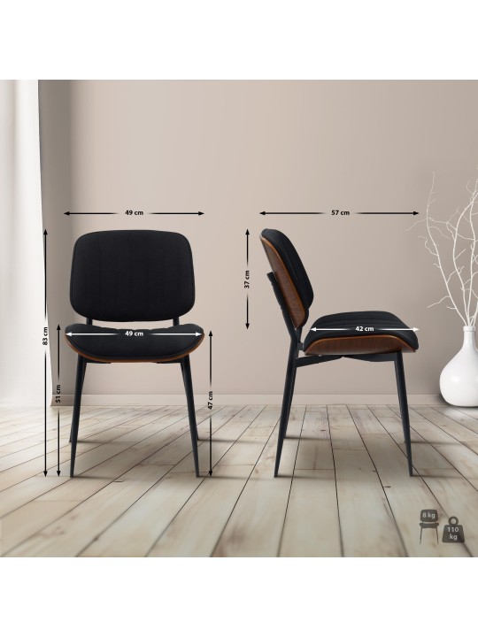 Cadeira para visitantes em tecido Tiffin, nogueira/preto Cadeira para visitantes em tecido Tiffin, nogueira/preto